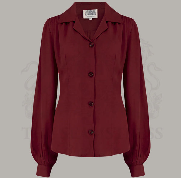 Seamstress of Bloomsbury 1940’s Poppy Blouse- Windsor Wine