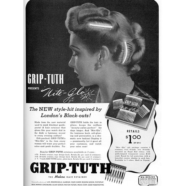 Vintage Hairstyling Grip-Tuth Hairtainer Combs 2.75”