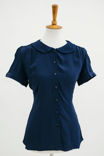 Seamstress of Bloomsbury 1940’s Jive Blouse- Navy