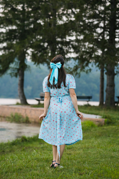 Peggy Wrap Dress- Powder Blue Rose