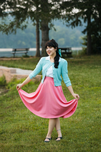 Steady Thrills Swing Skirt with Pockets - Blush