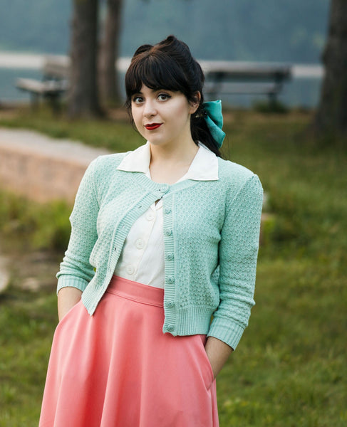 Daily Cardigan Sweater- Aqua