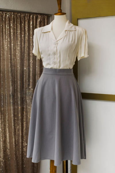 Steady Thrills Swing Skirt with Pockets - Heather Grey