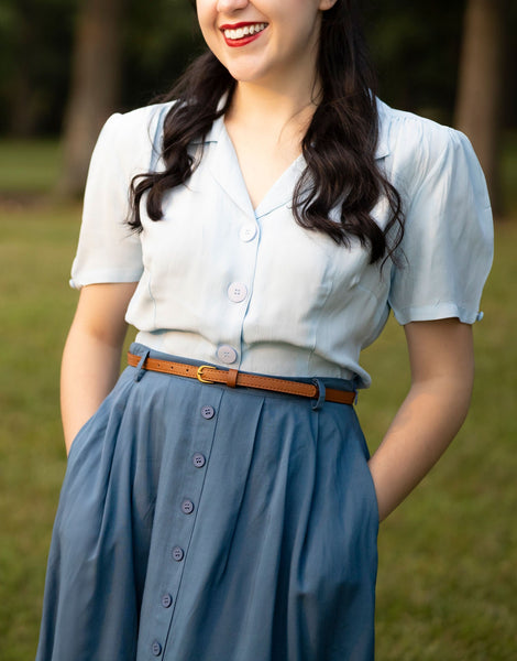 Grace Blouse- Powder Blue