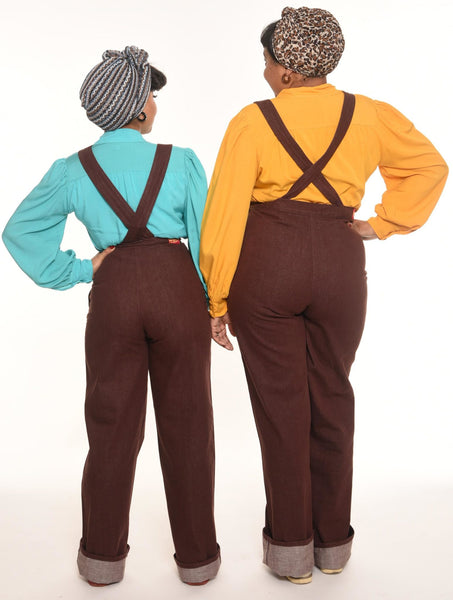 Freddie’s of Pinewood Home Companion 1940’s Dungarees - Brown