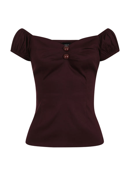 Collectif Dolores Cotton Top- Plum