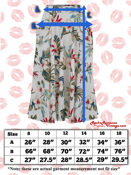 Rock n Romance “Beverly” Button Skirt in Green Whisp