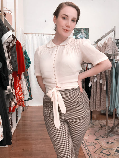 Dancing Days Swept Off Her Feet Slim Leg Brown Houndstooth Trouser