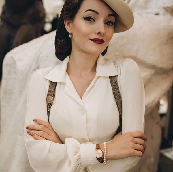 Seamstress of Bloomsbury 1940’s Poppy Blouse- Creme