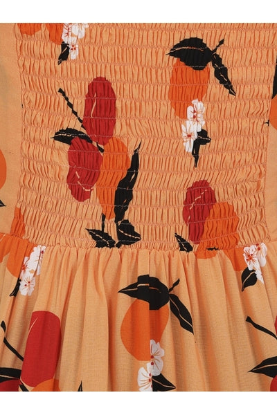 Collectif Kimberly Apricot Swing Dress
