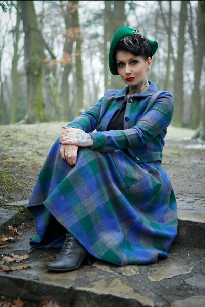 Belmont Skirt In Green & Blue Plaid