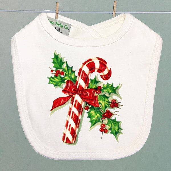 Acme Baby Co Candy Cane & Holly Organic Bib