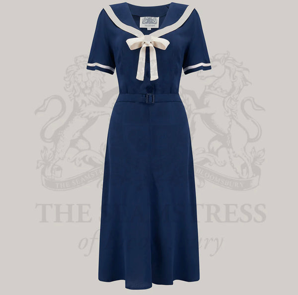 Seamstress of Bloomsbury Patti Sailor Dress-Navy