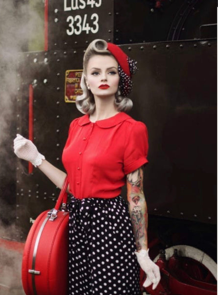 Seamstress of Bloomsbury 1940’s Jive Blouse- Cream