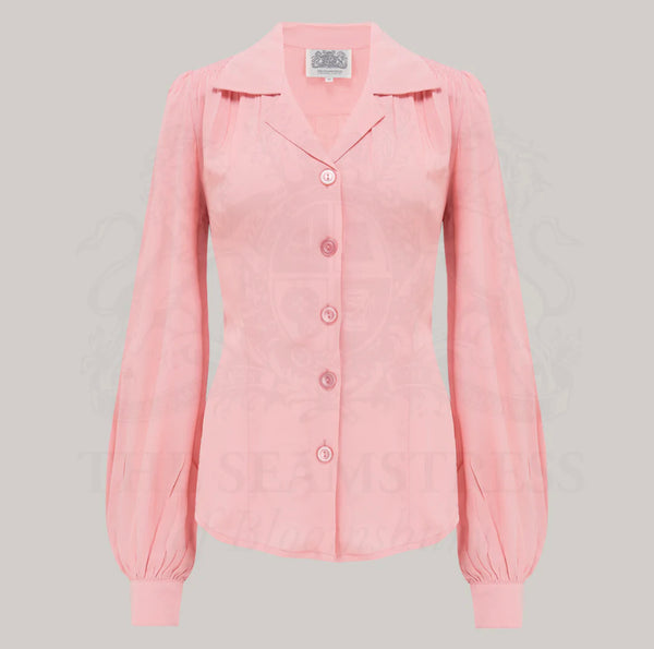 Seamstress of Bloomsbury 1940’s Poppy Blouse- Pink Blossom