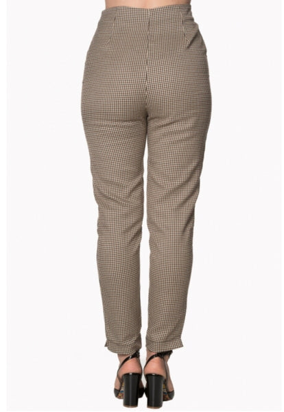Dancing Days Swept Off Her Feet Slim Leg Brown Houndstooth Trouser