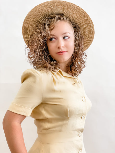 House of Foxy Lemon Linen 30s Sport Suit