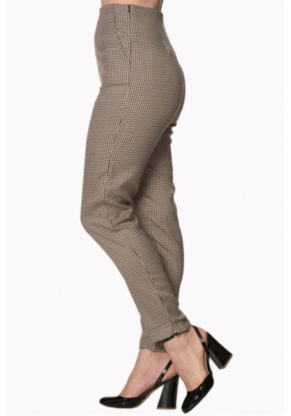 Dancing Days Swept Off Her Feet Slim Leg Brown Houndstooth Trouser