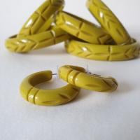 Bow and Crossbones Elsie Hoop Earrings- Chartreuse