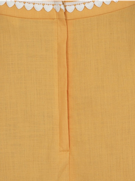 Collectif Matilde Heart-Trimmed Skirt in Yolk Orange