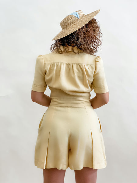 House of Foxy Lemon Linen 30s Sport Suit