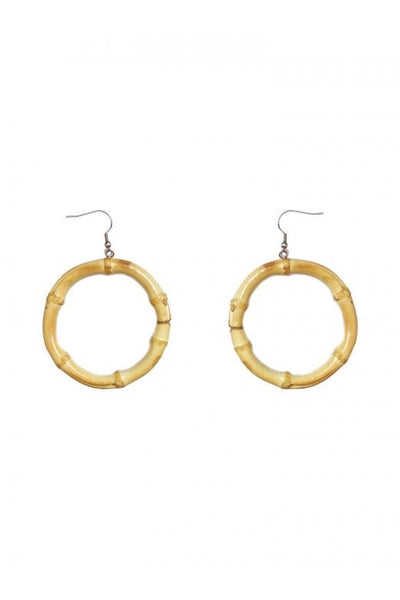 Collectif Round Bamboo Tiki Earrings