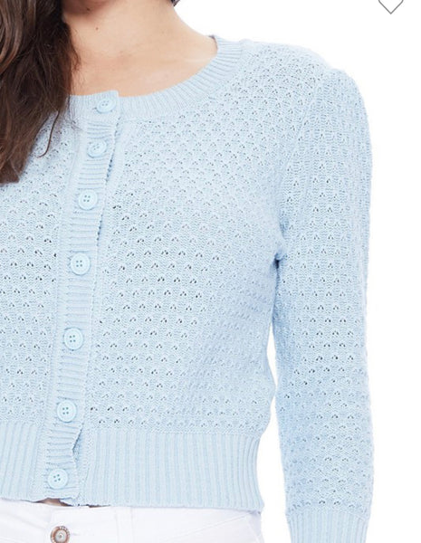Daily Cardigan Sweater- Light Blue