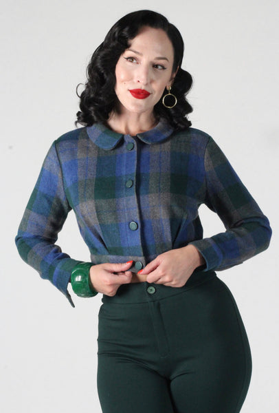 Belmont Jacket In Green & Blue Plaid
