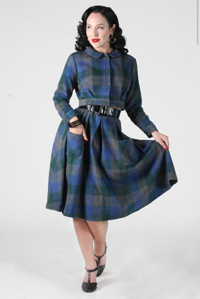 Belmont Skirt In Green & Blue Plaid