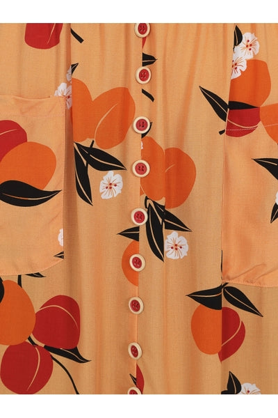 Collectif Kimberly Apricot Swing Dress