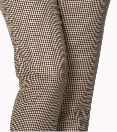 Dancing Days Swept Off Her Feet Slim Leg Brown Houndstooth Trouser