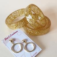 Bow and Crossbones Billie Lucite Confetti Bracelet- Baby Cham