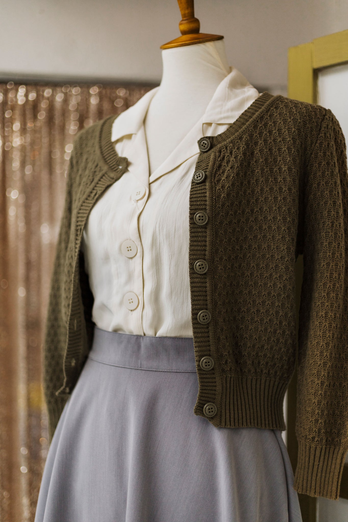 Daily Cardigan Sweater- Olive