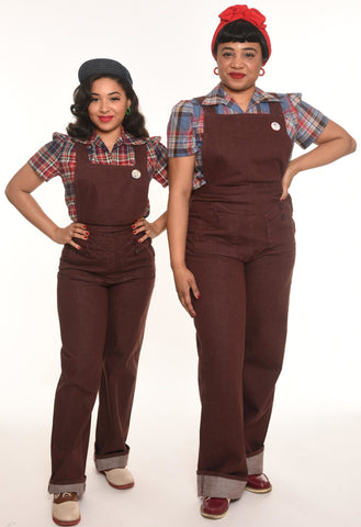 Freddie’s of Pinewood Home Companion 1940’s Dungarees - Brown