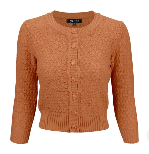 Daily Cardigan Sweater- Dusty Orange