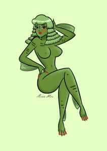 The Creature from the Black Lagoon Pin Up Print