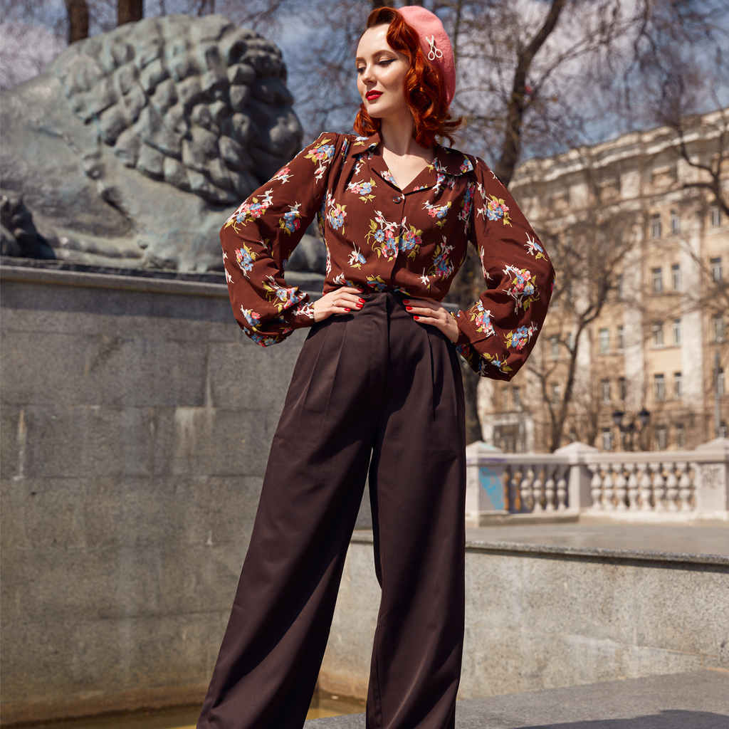 Audrey Trousers Liquorice Black  Vintage Style Women's Trousers - The  Seamstress of Bloomsbury