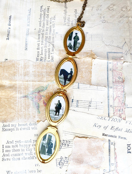 Golden Family Folding Locket Necklace