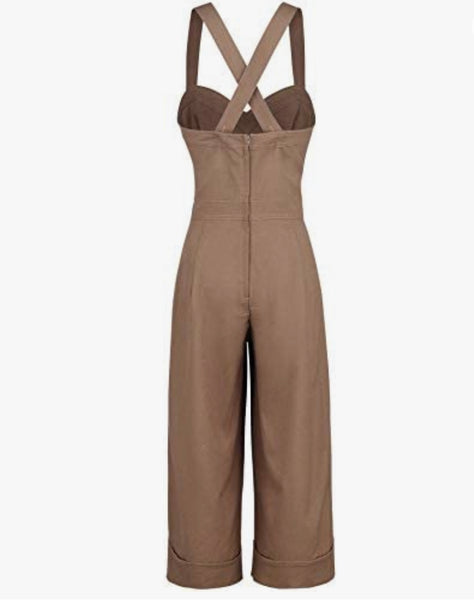 Workwear Tailored Jumpsuit in Brown
