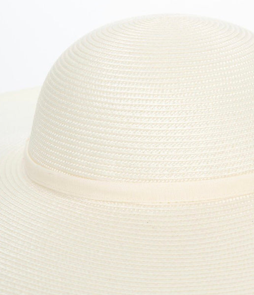 Unique Vintage Oversized Ivory Sun Hat