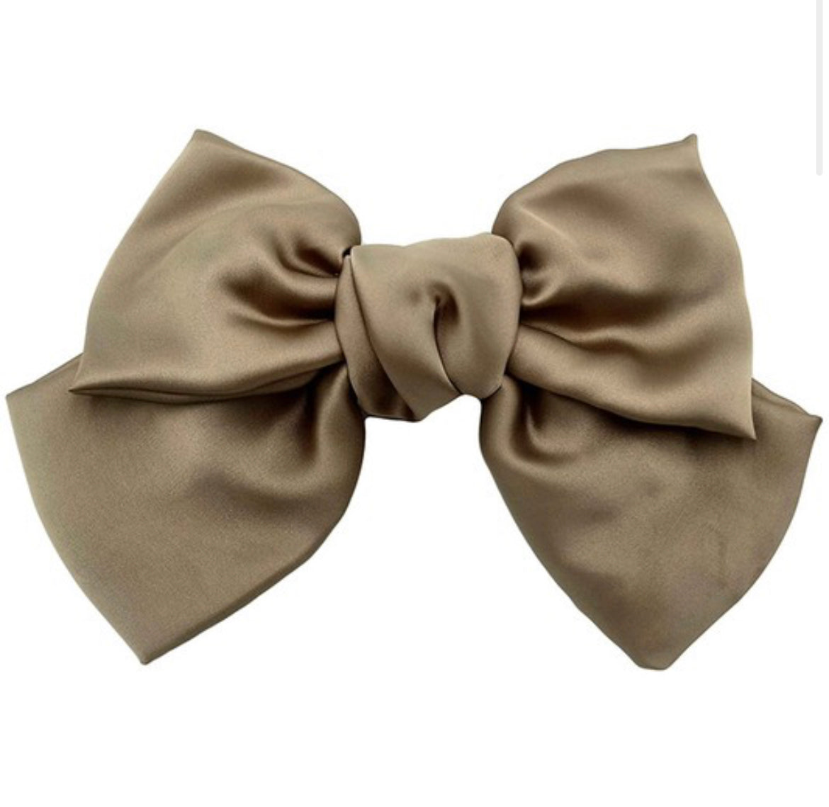 Silky Bow Barrette- Taupe