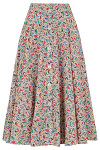 Rock n Romance “Beverly” Button Skirt in Tutti Frutti  Style