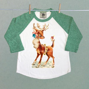 Acme Baby Co Reindeer & Friend Raglan Shirt- Green