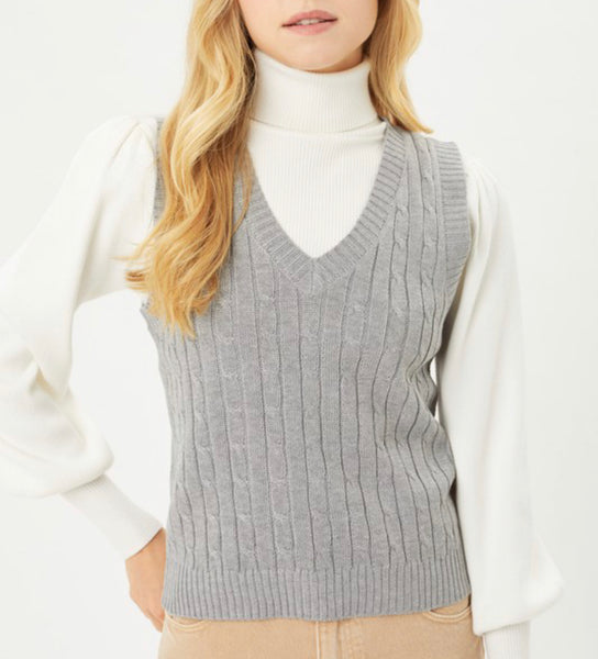 1940’s Cable Knit Sweater Vest- Gray