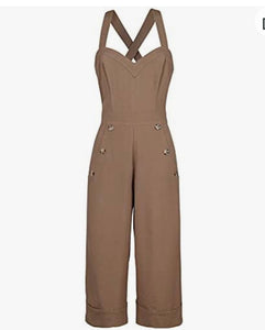 Workwear Tailored Jumpsuit in Brown