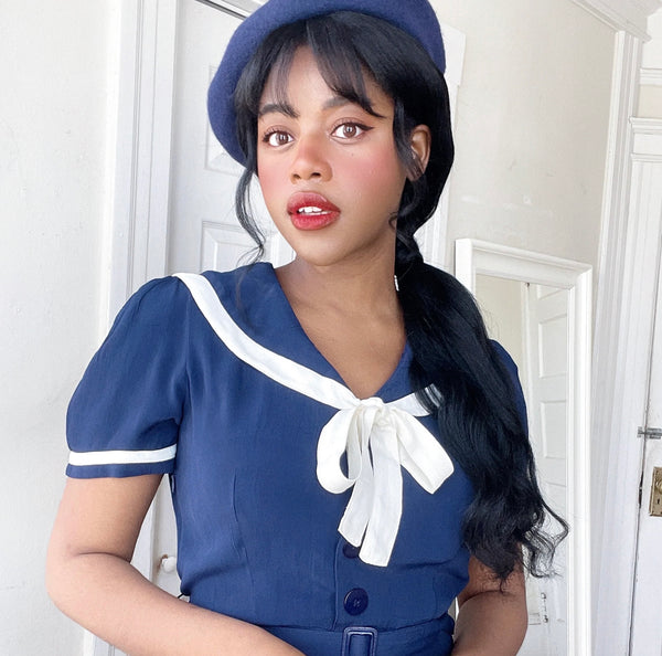 Seamstress of Bloomsbury Patti Sailor Dress-Navy